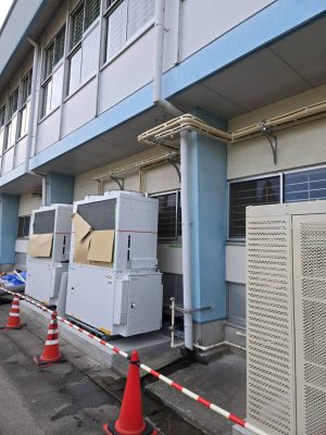 上三川町中学校 ガスヒートポンプエアコン新設工事|体育館の快適環境を実現