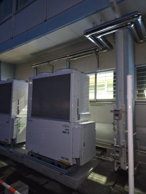 上三川町中学校 ガスヒートポンプエアコン新設工事|体育館の快適環境を実現