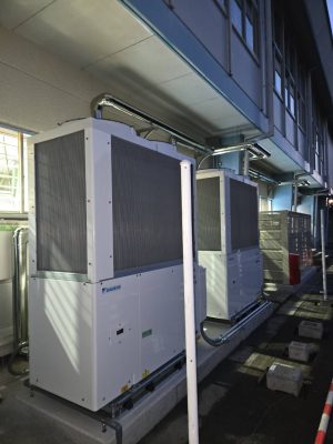 上三川町中学校 ガスヒートポンプエアコン新設工事｜体育館の快適環境を実現